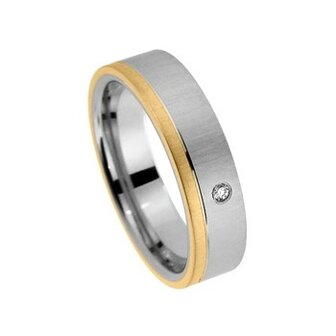 Trouwring - Briljant-Staal-18kt | Amici