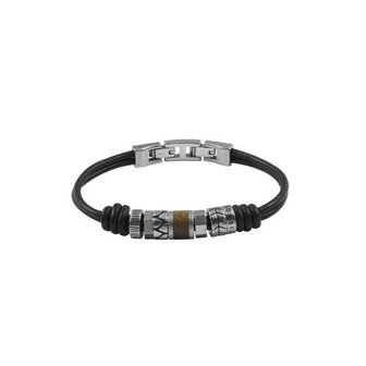 Armband - Staal/Leder | Fossil