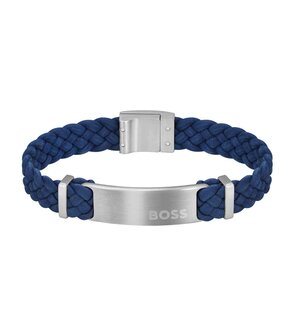 Armband - Staal/Leder | Hugo Boss