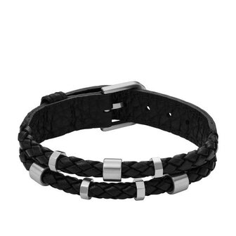 Armband - Staal/Leder | Fossil