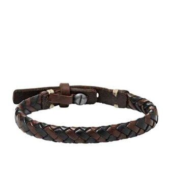 Armband - Staal/Leder | Fossil