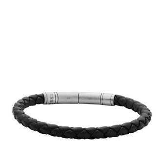 Armband - Staal/Leder | Fossil