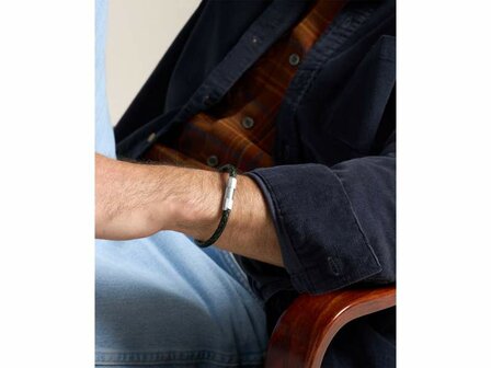 Armband - Staal/Leder | Fossil
