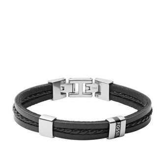 Armband - Staal/Leder | Fossil