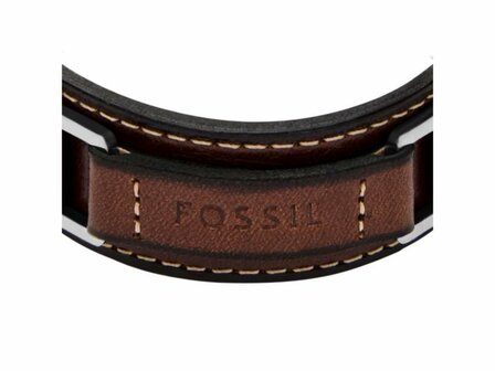 Armband - Staal/Leder | Fossil