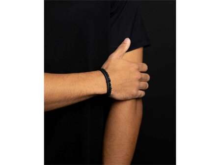 Armband - Staal/Leder | Gemini