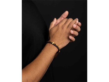 Armband - Staal/Leder | Gemini