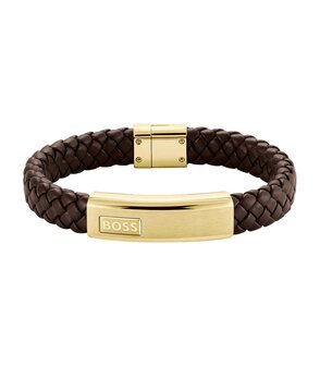 Armband - Staal/Leder | Hugo Boss