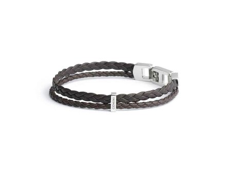 Armband - Staal/Leder | Gemini
