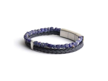 Armband - Staal/Leder | Gemini