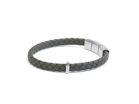 Armband - Staal/Leder | Gemini