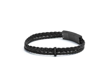 Armband - Staal/Leder | Gemini
