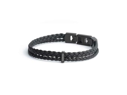 Armband - Staal/Leder | Gemini