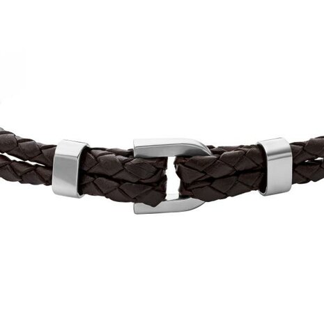 Armband - Staal/Leder | Fossil