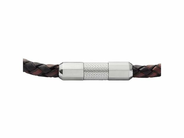 Armband - Staal/Leder | Fossil