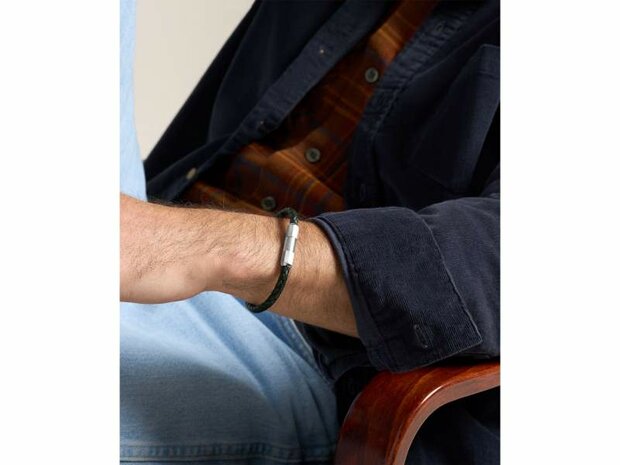 Armband - Staal/Leder | Fossil