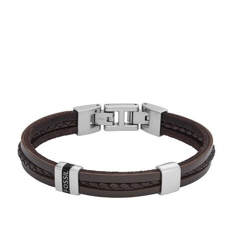 Armband - Staal/Leder | Fossil
