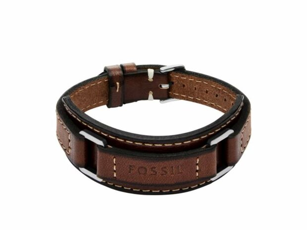 Armband - Staal/Leder | Fossil