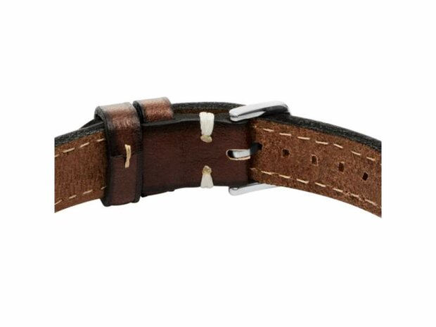 Armband - Staal/Leder | Fossil