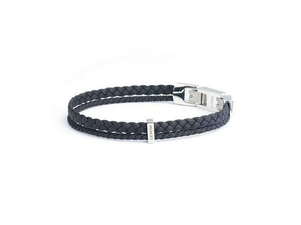 Armband - Staal/Leder | Gemini