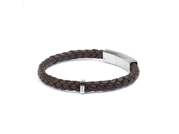 Armband - Staal/Leder | Gemini