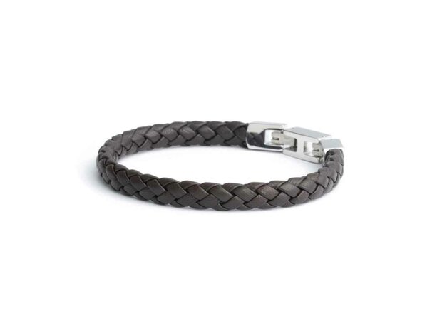 Armband - Staal/Leder | Gemini
