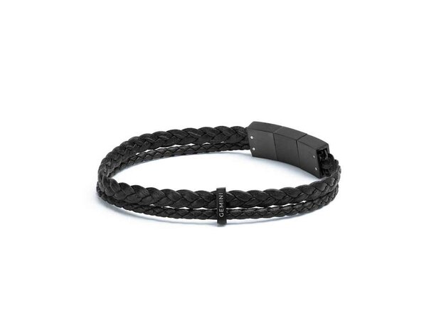 Armband - Staal/Leder | Gemini