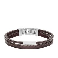 Armband - Staal/Leder | Fossil