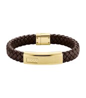 Armband - Staal/Leder | Hugo Boss