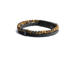 Armband - Staal/Leder | Gemini