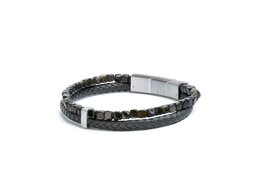 Armband - Staal/Leder | Gemini