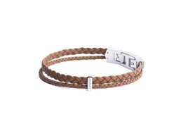 Armband - Staal/Leder | Gemini